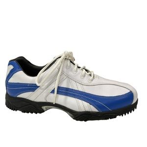 Men’s 13M Footjoy Contour Series Golf Shoes Like New Never Worn White Blue 54102